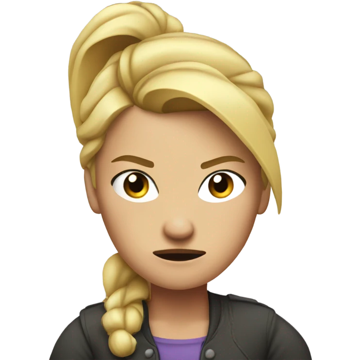 arms crossed angry woman blonde pony tail  emoji
