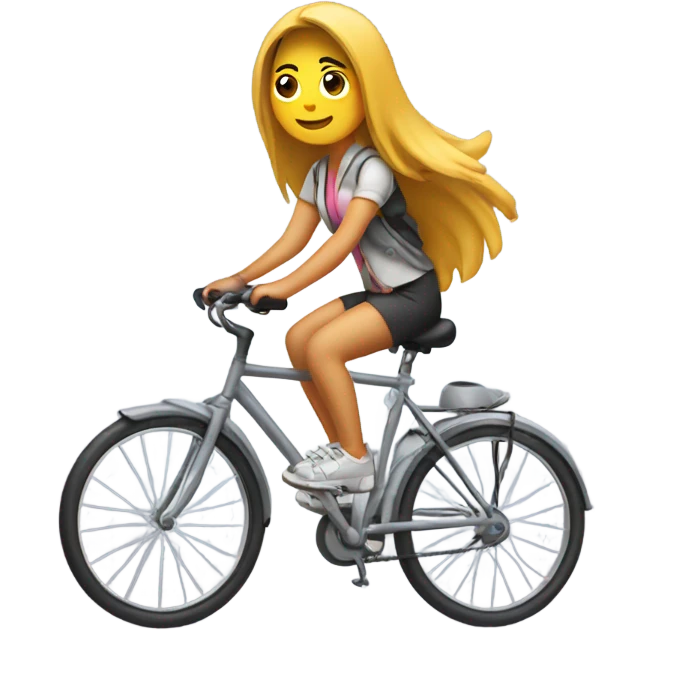 Chica haciendo bici estática emoji