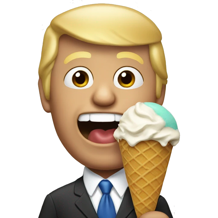 Donald Trump eating ice cream emoji