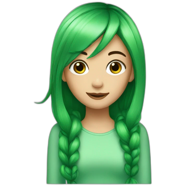 green hair, girl emoji