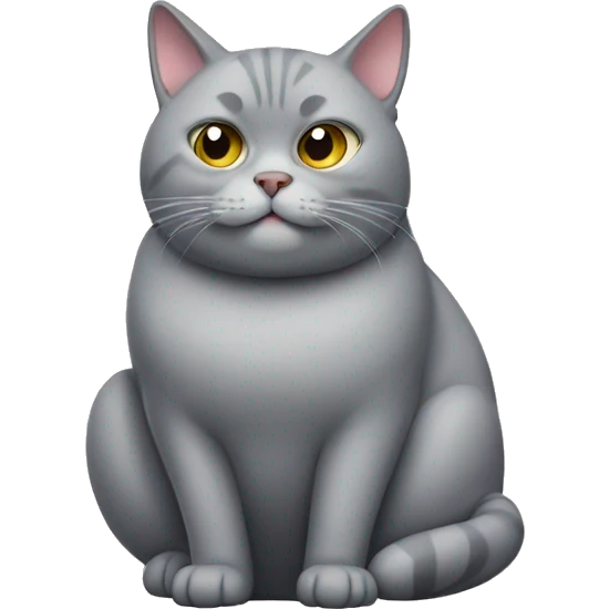 Fat grey cat  emoji
