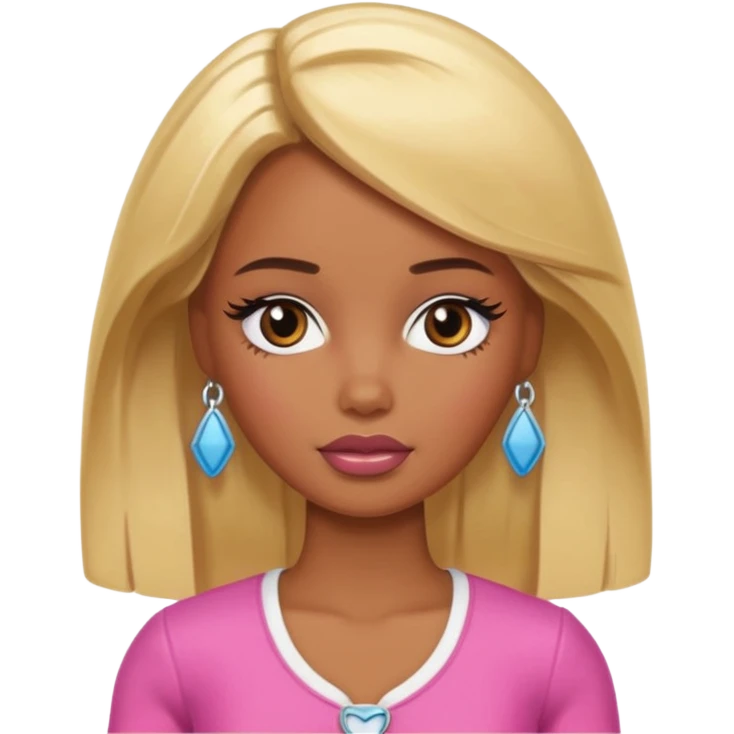 Sad brown skin blonde barbie  emoji