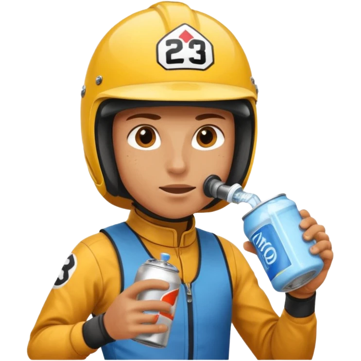racer eating can drink emoji