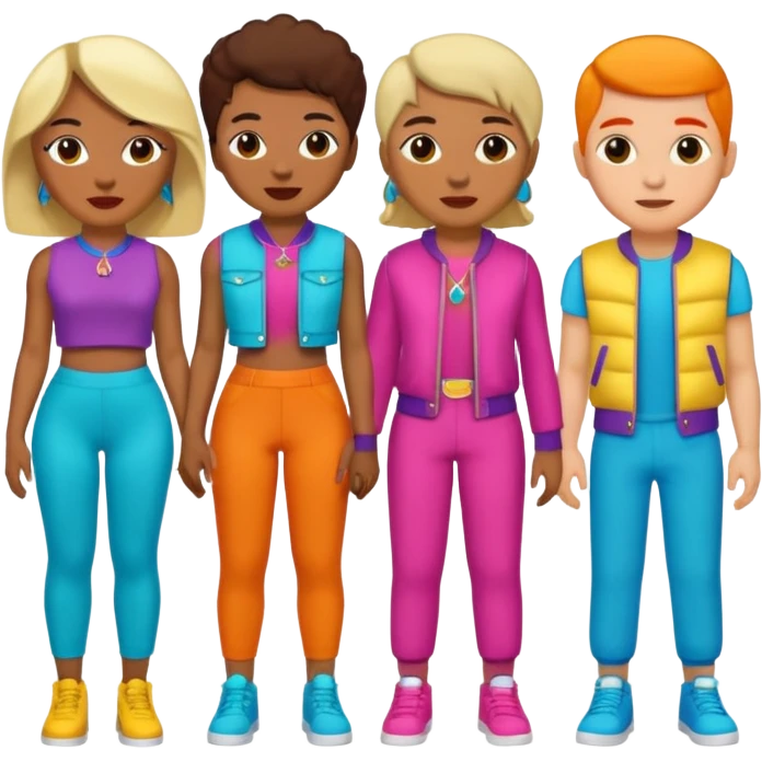 full Group of five men pop star emoji