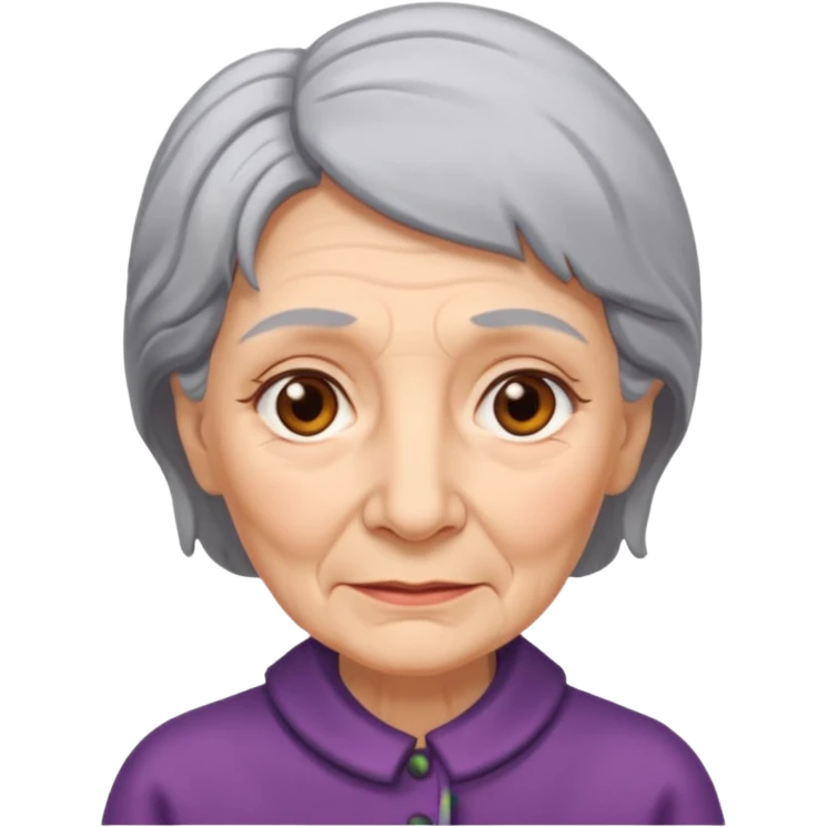 grey hair old woman emoji