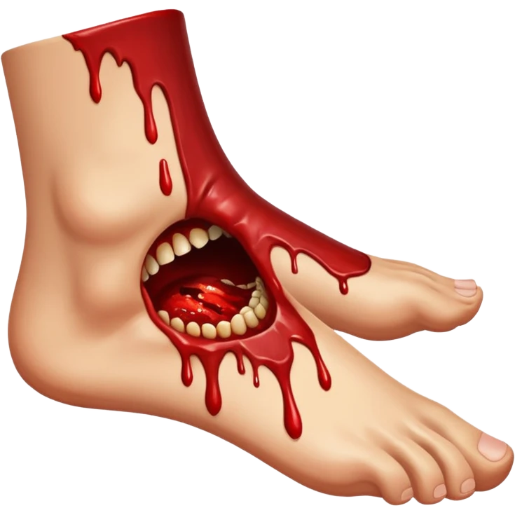 An ankle, being biten emoji