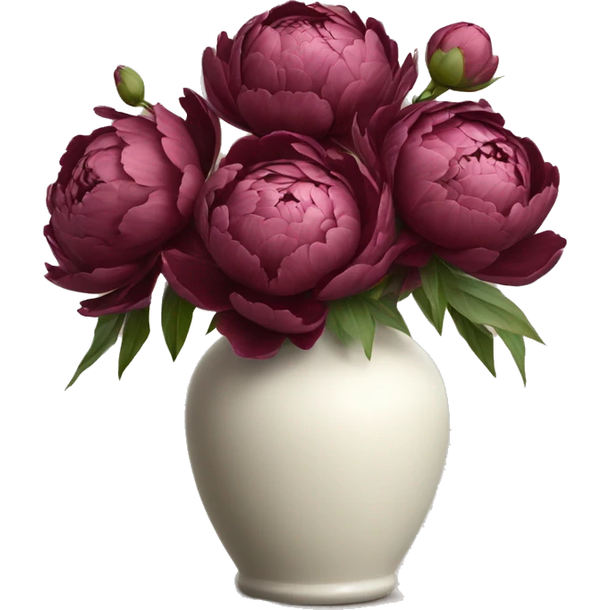 burgundy peonies in a milk vase emoji