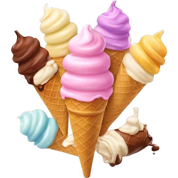 Stack of different flavours ice cream emoji