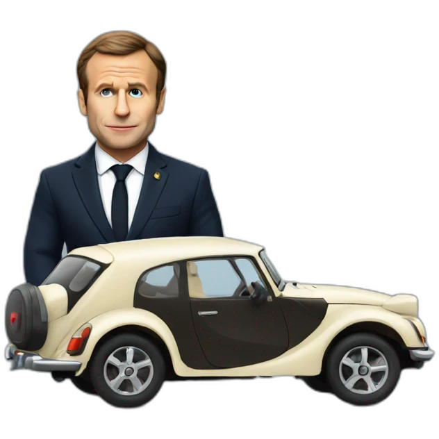 Macron dans voiture emoji
