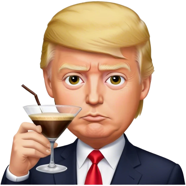 Donald Trump drinking an espresso martini emoji