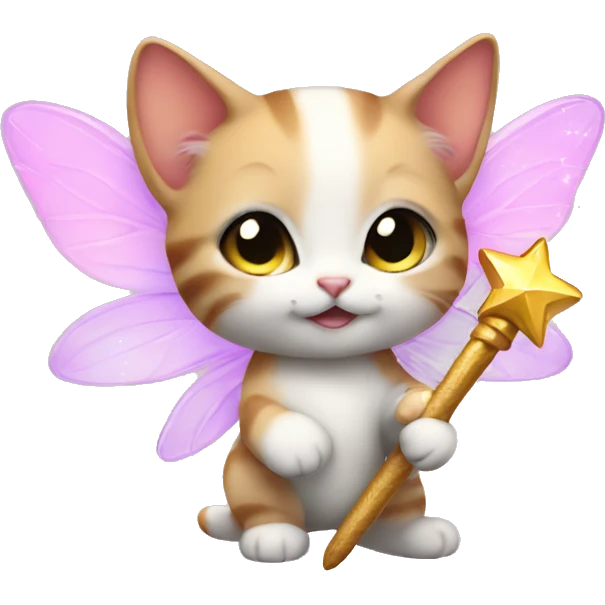 Kitten fairy with a wand emoji