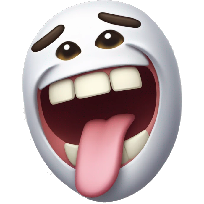 Tongue out with teeth and wink emoji