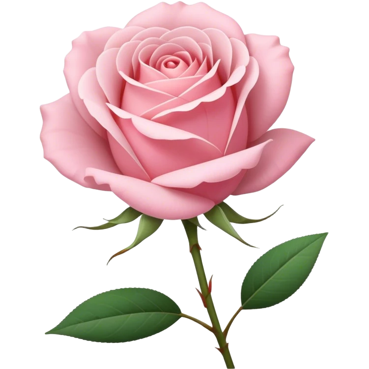 single Soft Pink Tea Rose, straight stem emoji
