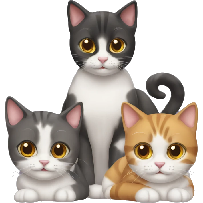 Three cats emoji