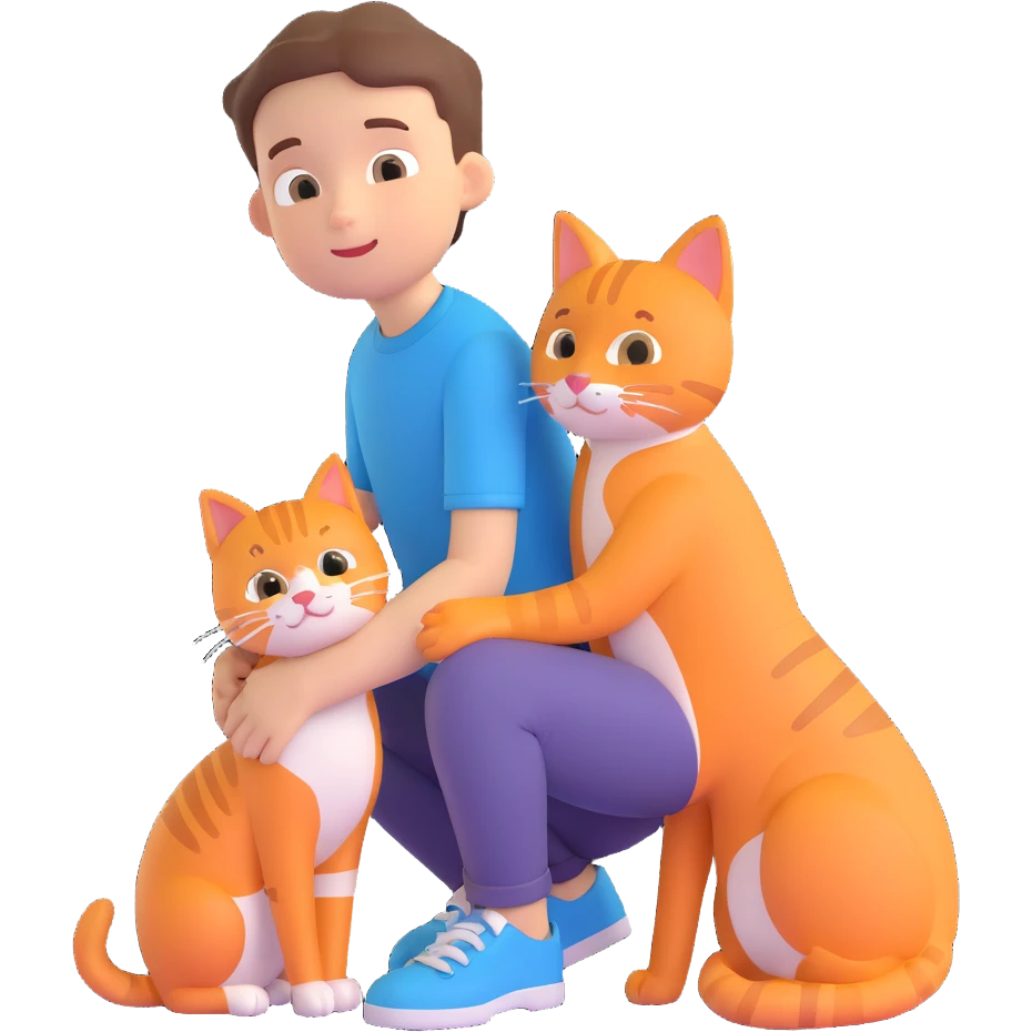 boy and cat pet emoji
