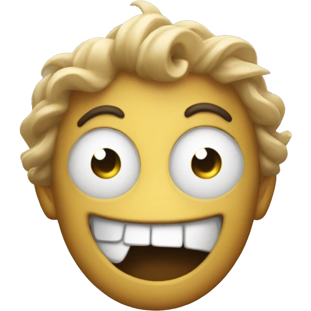 Ironically happy emoji with a spark emoji