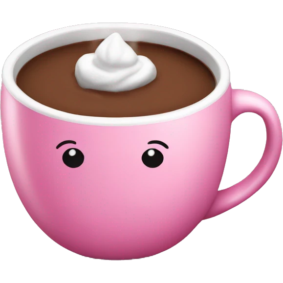 Pink mug of hot chocolate  emoji