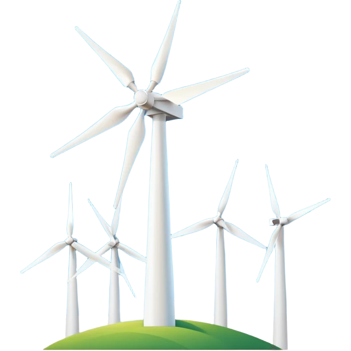 A simple emoji icon of a modern wind turbine, tall white tower with three long blades, minimalistic flat design, clean vector style, centered, white background, smartphone emoji style. emoji