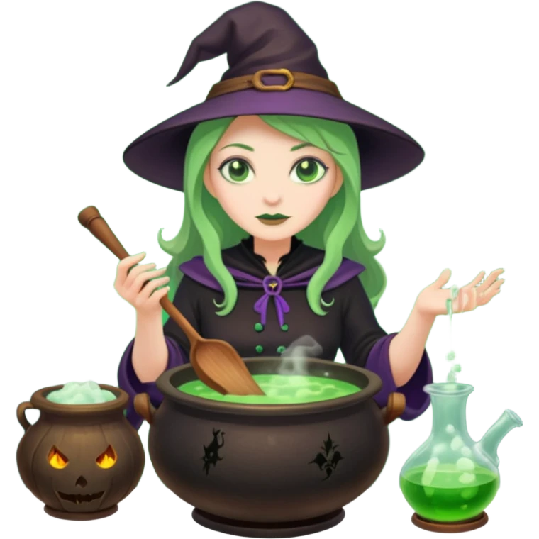 green witch cooking potion emoji