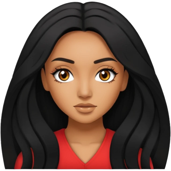 Leigh-Anne Pinnock brown eyes, black long hair emoji