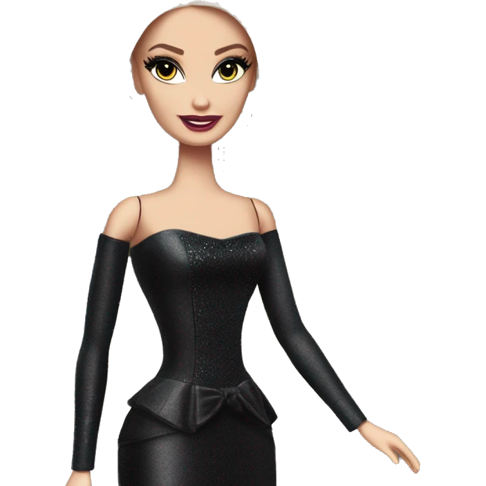 Principessa Barbie, teen Morticia Addams,cute,showing off, show full body, accessories  emoji