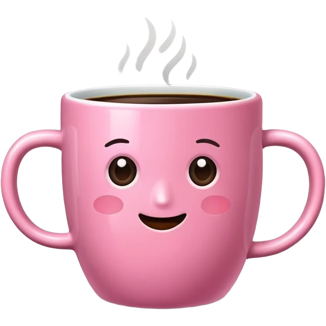 black coffee in pink mug emoji