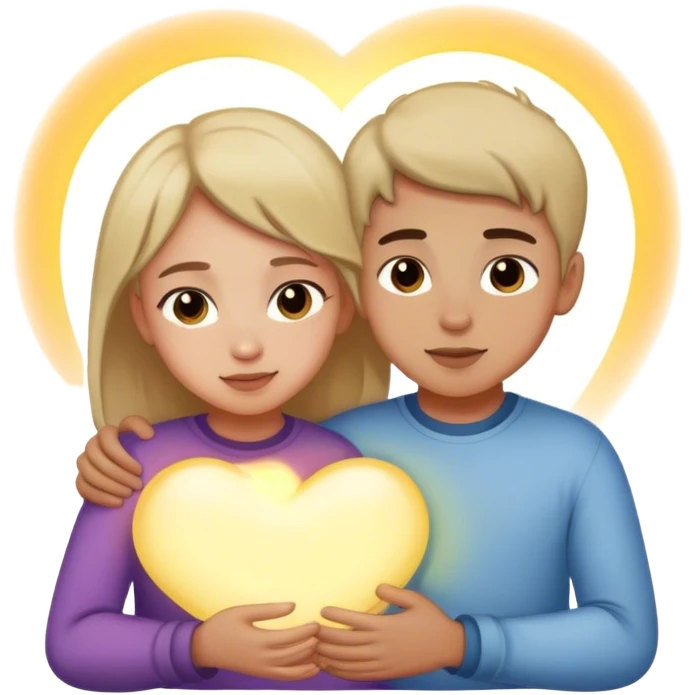 Boy and girl cuddling emoji