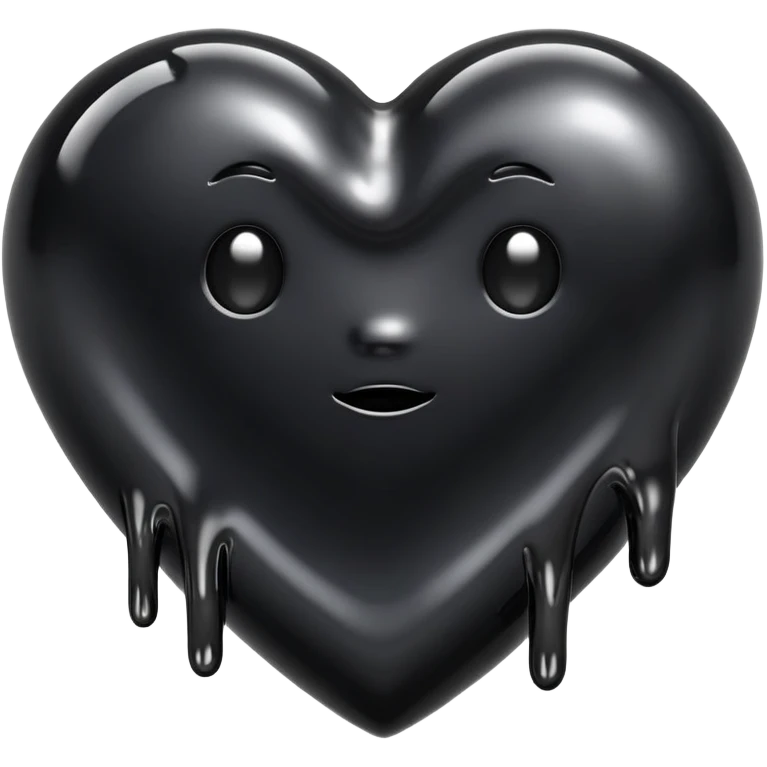 black oil heart melts emoji