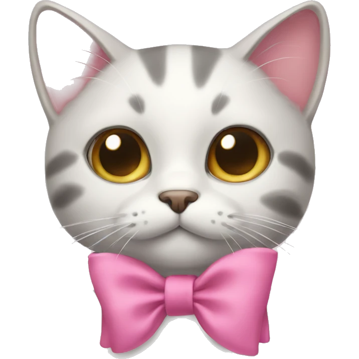 A cat wearing a pink bow  emoji