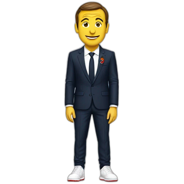 Macron avec des jordan 1 emoji