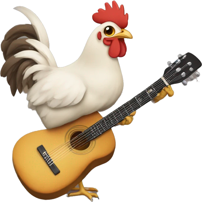 Gallina che suona la chitarra emoji