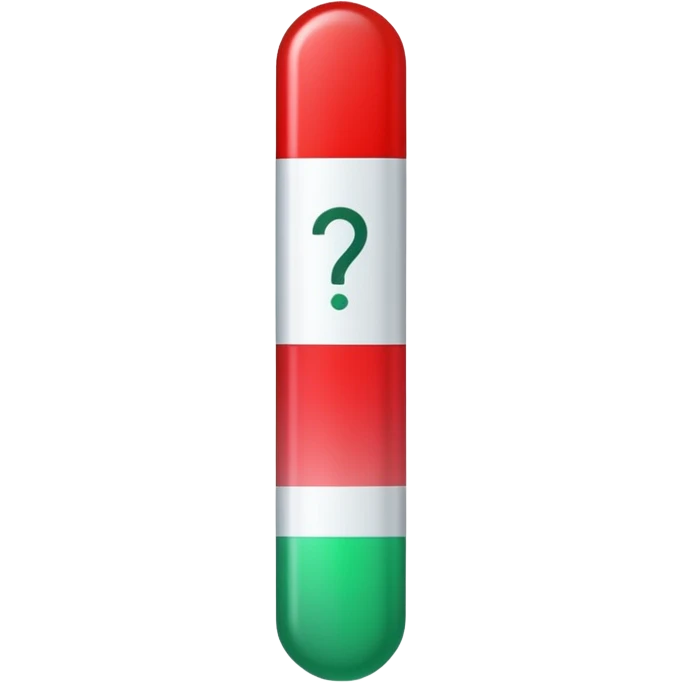 A vertical capsule-shaped progress bar with a color gradient from green at the bottom to red at the top. The bar is divided into segments by thin lines, with bold, outlined numbers scaling upward next to it. The very top segment is marked with a white question mark." emoji