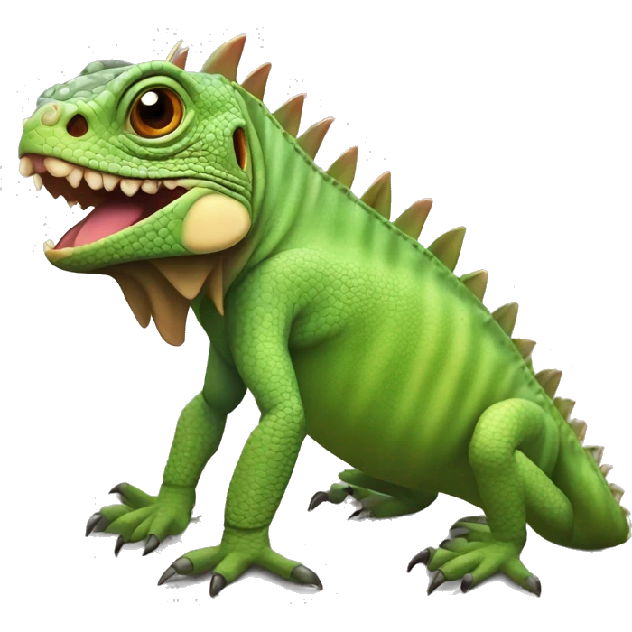 Iguana diabólica con pulgares ariba emoji