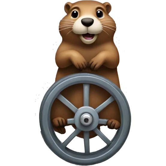 groundhog on a wheel running emoji