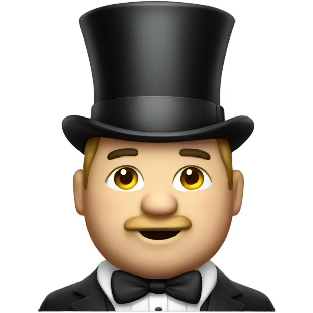 Fat guy with a top hat emoji