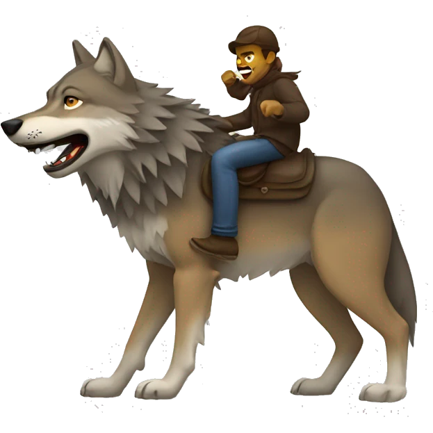 wolf riding another wolf emoji