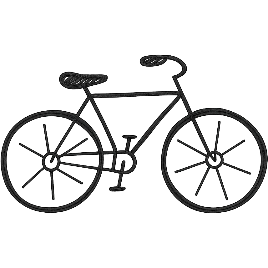 hand-drawn outlined bike icon emoji