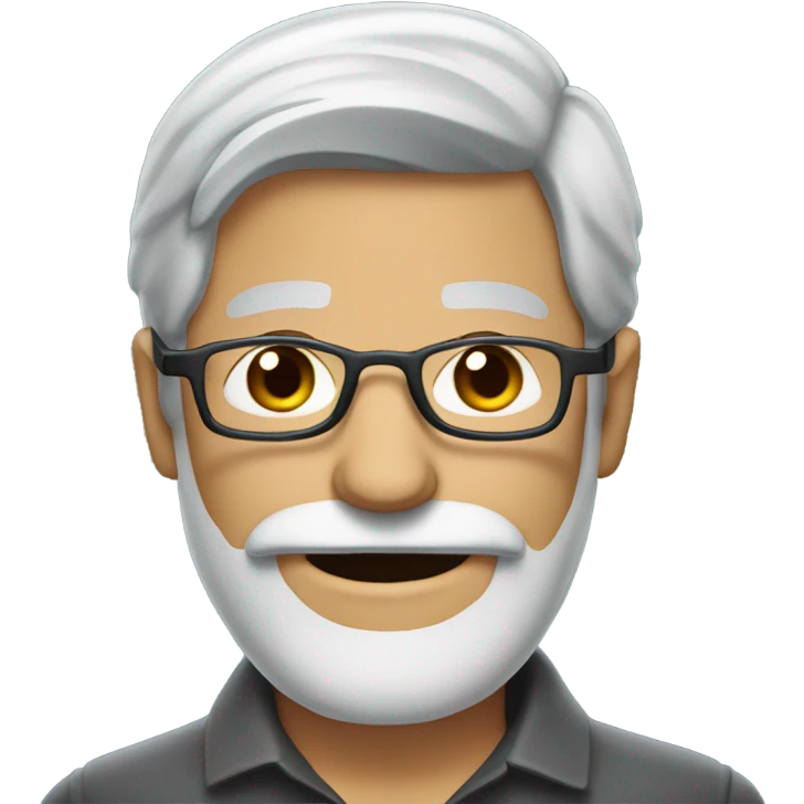 gray haired man with beard mustache and glasses emoji