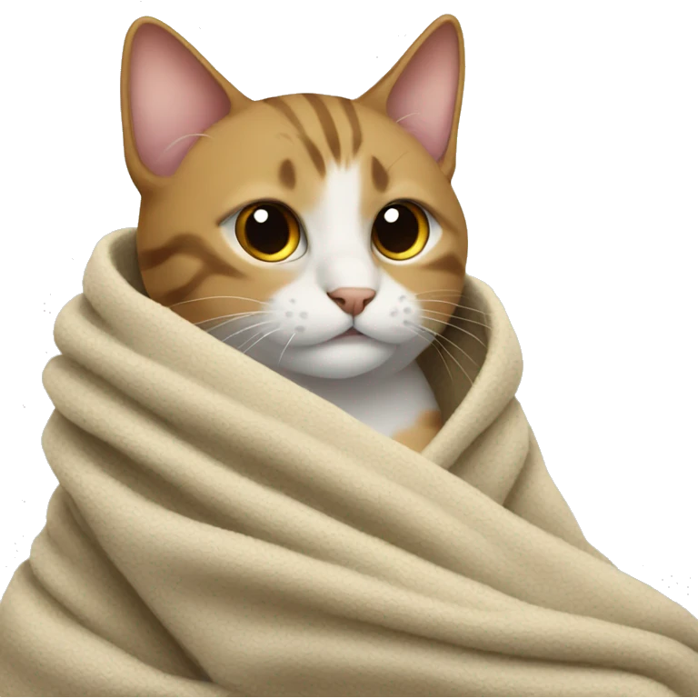A cat wrapped in a blanket emoji
