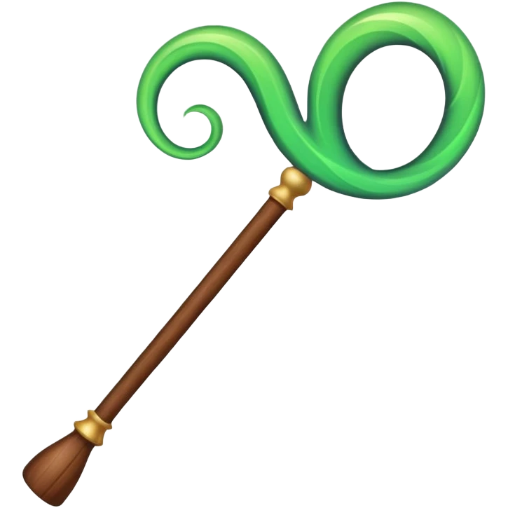 magic wand with green magicwave emoji