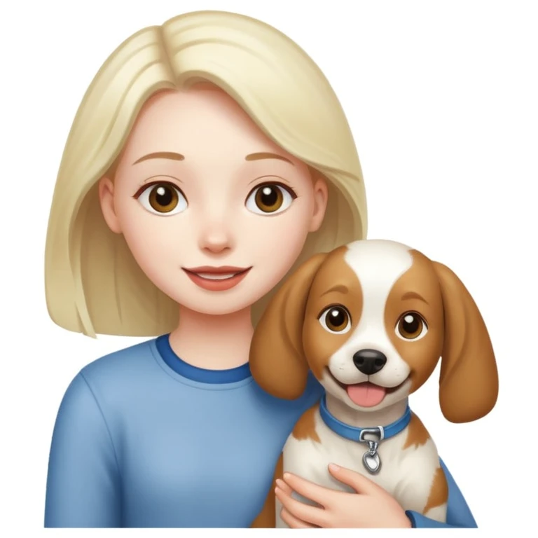 girl and her pet dog emoji