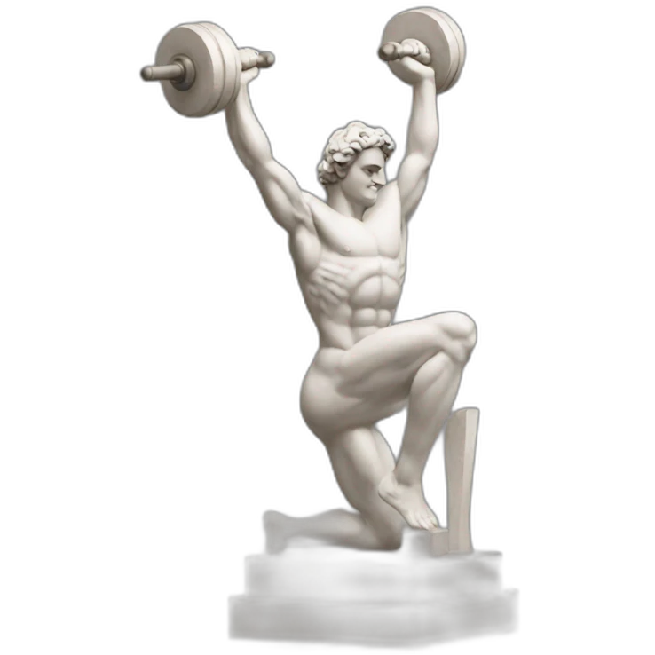 italian statue doing weigthlifting emoji