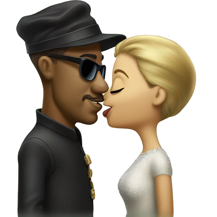 Stevie wonder kissing shrek emoji