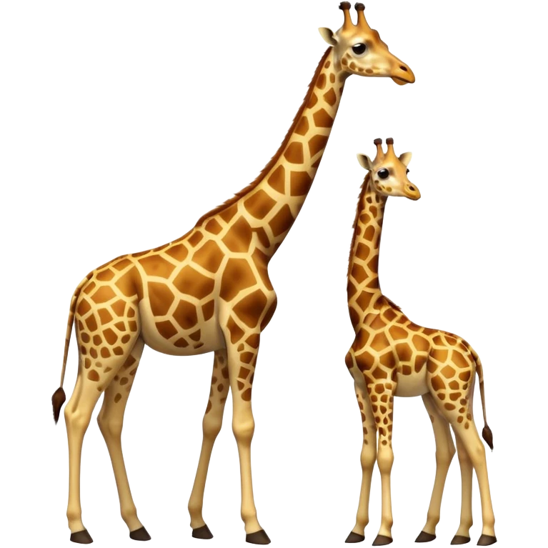 High resolution giraffe with its baby emoji