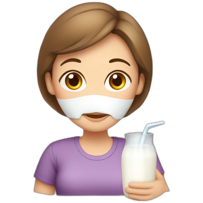 Mom with milk emoji
