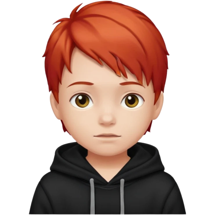 child with red hair and black hoodie emoji