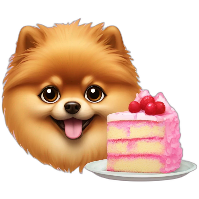 pomeranian-eat-cake emoji