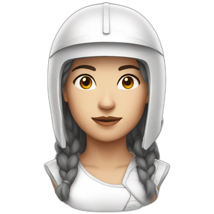Women skin white with helm emoji