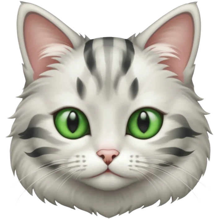 white and gray striped cat emoji