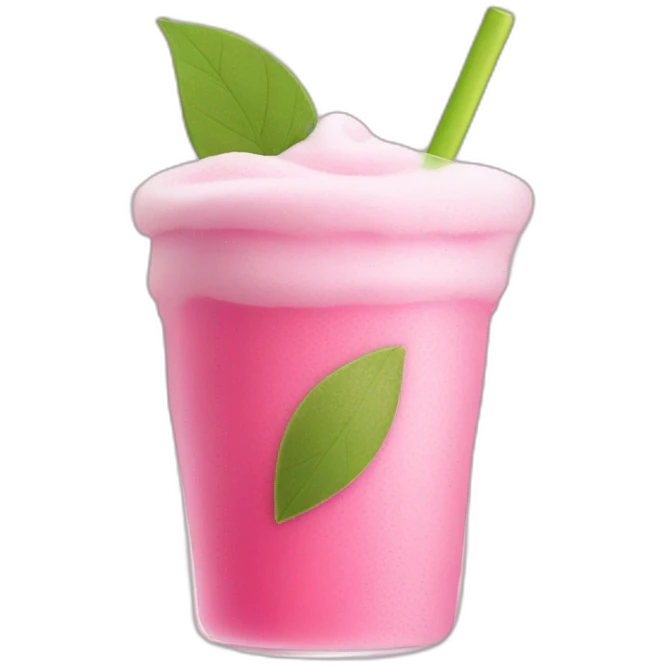 Pink drink with matcha foam emoji